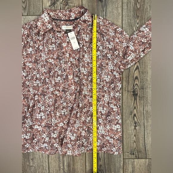 Pilcro by Anthropologie Terra Cotta Floral Blouse XS NWT - Picture 7 of 9